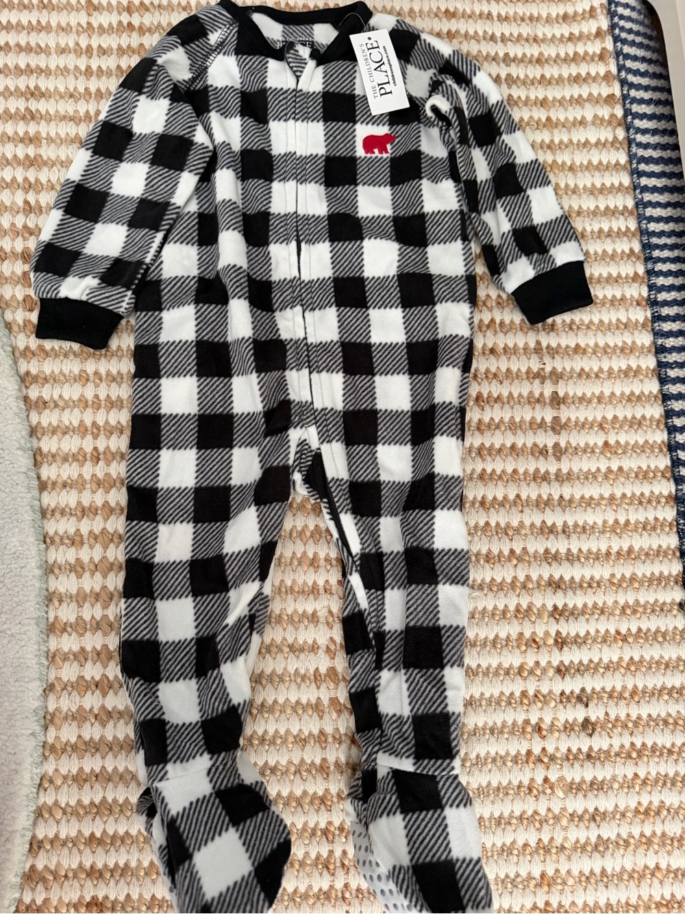The Children's Place 9-12M Plaid Fleece Footed Zip Sleeper Pajamas